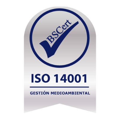 Insignia con el logo de la certificación ISO 14001