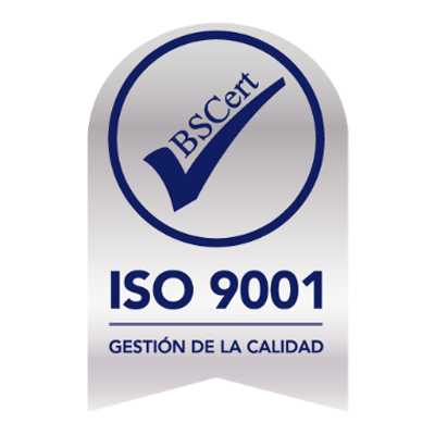 Insignia con el logo de la certificación ISO 9001